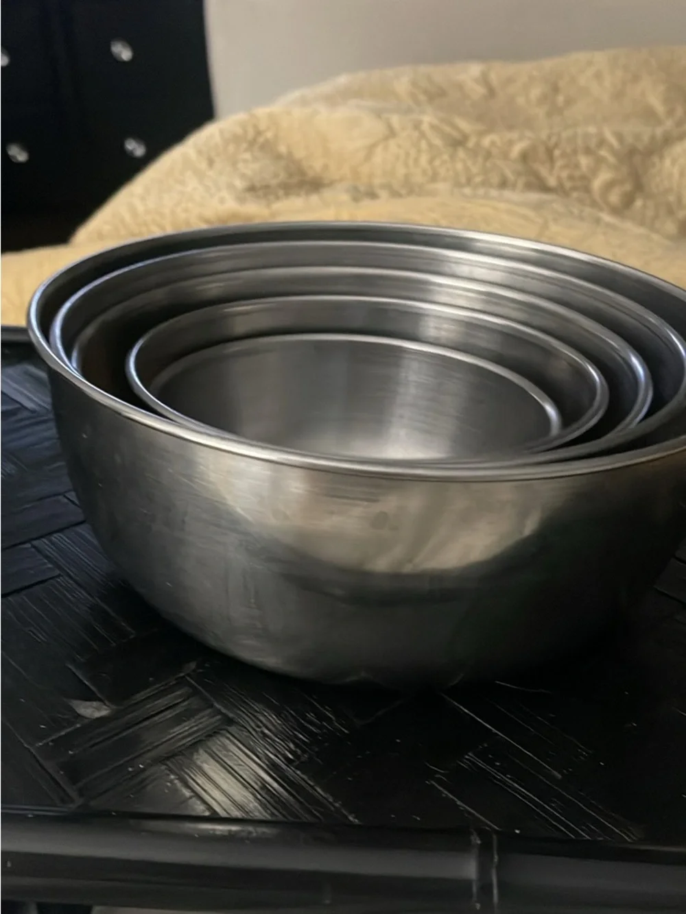Stainless Steel Mixing Bowl Set - Silver Korean vintage